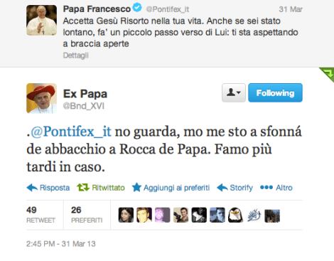 Il Papa su Twitter