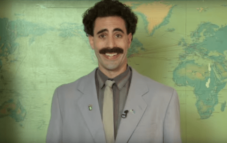 Una scena del traile del film "Borat"